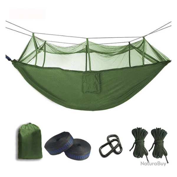 Hamac ultra-leger avec moustiquaire, vert fonc�.