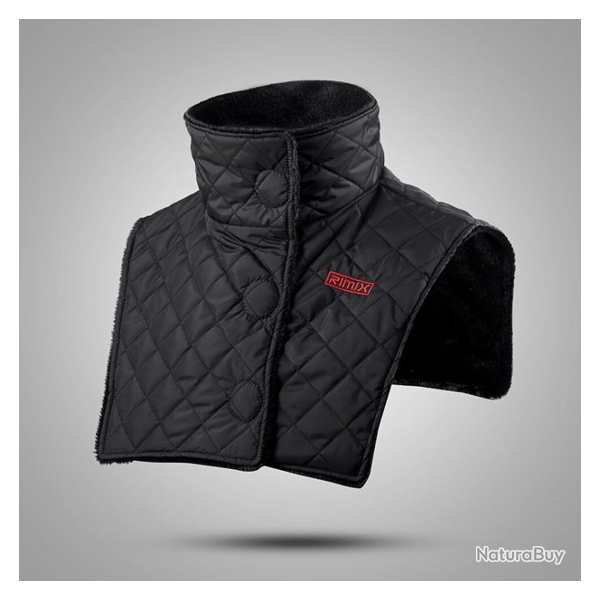 Cache-cou fermeture velcro, col, noir, taille unique.