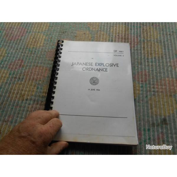 livre JAPANESSE EXPLOSIVE ORDNANCE  1946 volume 2