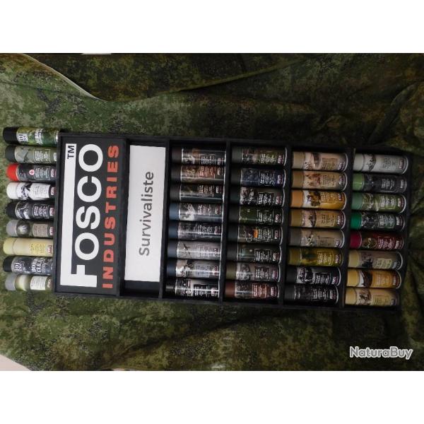 Lot de 4 Bombes de peintures militaires qualit� pro FOSCO de 400 ml avec pr�s de 40 coloris au choix