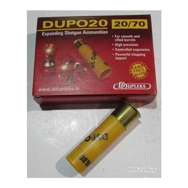 boite de 5 cartouches dupleks expansive Dupo 20 cal 20/70