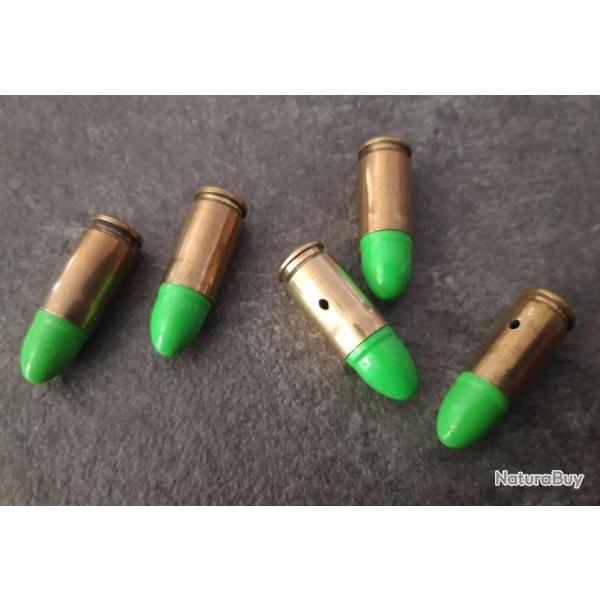 5 x Cartouches 9mm neutralis�es �tuis Laiton sp�cial ZOMBIES pour collection ou manipulation