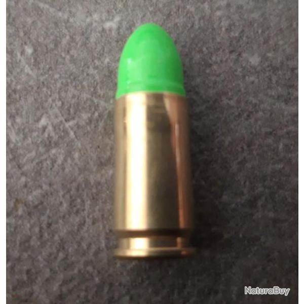 Cartouche 9mm neutralis�e �tui Laiton sp�cial ZOMBIES pour collection ou manipulation - Mod�le 1 -