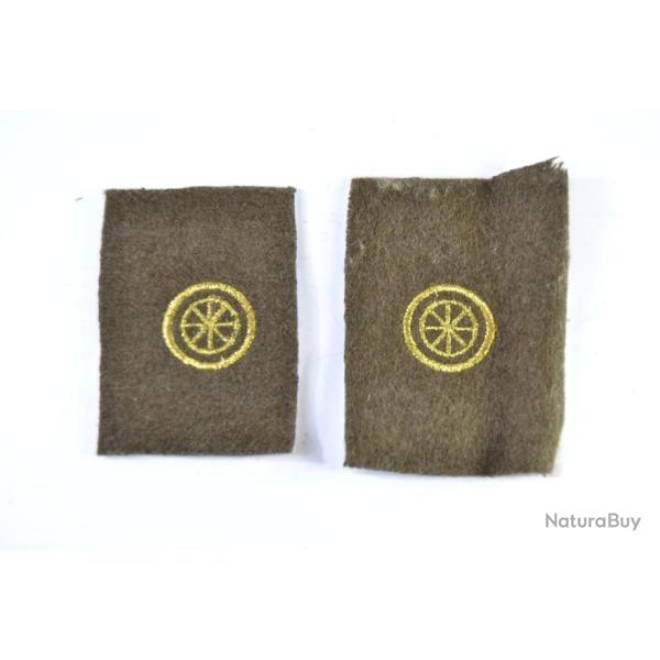 Copie insignes pattes de col Conductrice ambulanci�re Fran�aise WW2 reconstitution