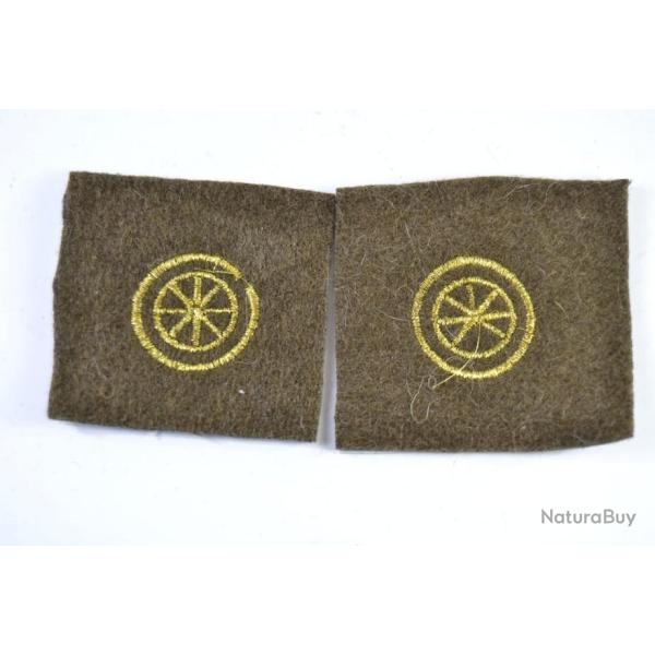 Copie insignes pattes de col Conductrice ambulanci�re Fran�aise WW2 reconstitution 1939