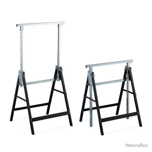 Set de 2 tr�teaux t�lescopiques acier 200 kg 13_0002898