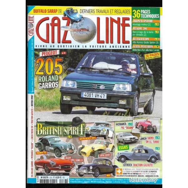 gazoline 238 , peugeot 205 roland garros, citroen traction gazog�ne , lancia thema sw, british spir