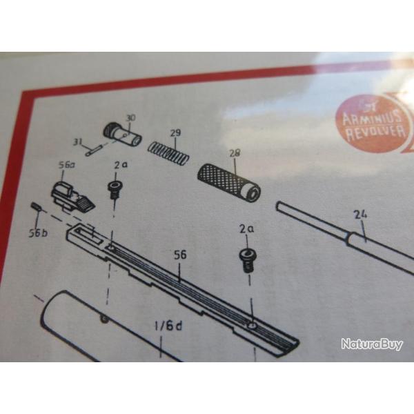 VENDU PAR CUIRASSIER 11 DOUILLE A TETE  DE FERMETURE DU BARILLET    DE  REVOLVER ARMINIUS 22 LR HW9