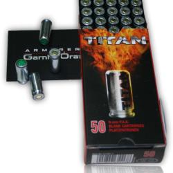 9MM A BLANC TITAN POUR AUTO BTE 50