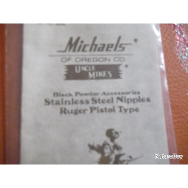 6 chemin�es Michaels n�  2866 acier inox  pour Ruger Old Army et Thompson Seneca et Patriot