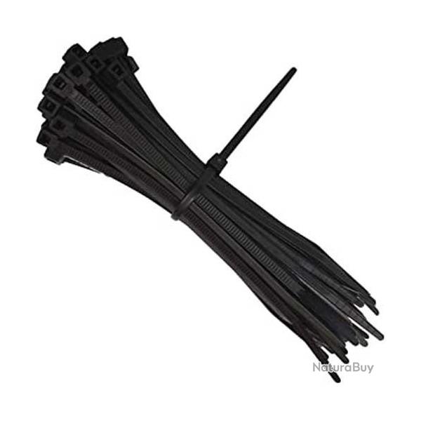 Lot de 100 Colliers de Serrage Cirflex 5x200mm Nylon Noir