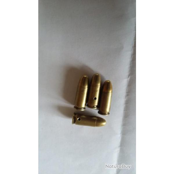 POUR COLLECTIONNEUR 4 CARTOUCHES 9 mm NEUTRALISEES