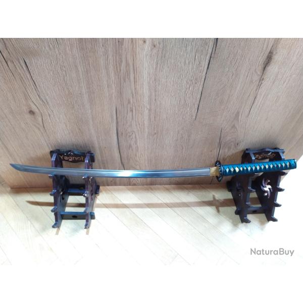 KATANA MARU V�RITABLE SABRE FORG� A LA MAIN EN ACIER 1095 LAME  AIGUIS�E