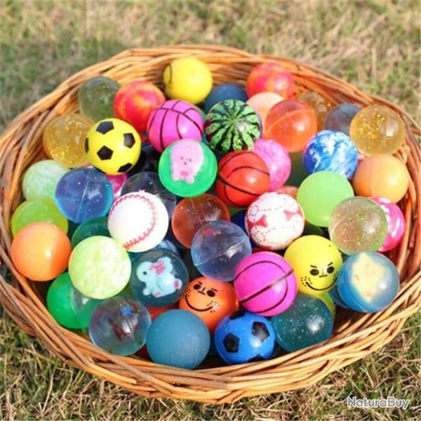 Lot de 20 balles rebondissantes caoutchouc diamtre 22MM 6.5 g