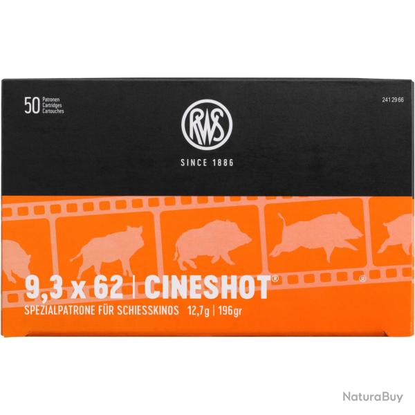 Cartouche 9,3x62 Cineshot 12,7g/196grs. (Calibre: 9,3x62)
