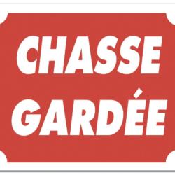 PANNEAU CHASSE GARD&Eacute;E ROUGE ALUMINIUM 30CM X 25CM