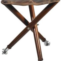 TR&Eacute;PIED HAUTEUR 50CM ASSISE CUIR 38CM PIEDS M&Eacute;TAL