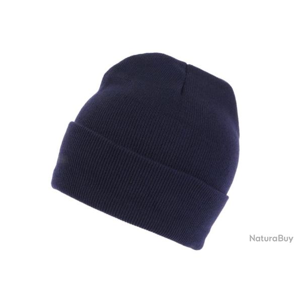 Bonnet Bleu Marine Classe en Laine avec Revers Eric Taille unique Bleu