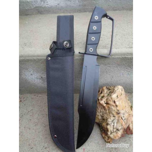 Couteau de Chasseur de Croco Bowie Sabre de Pirate Lame Acier 3Cr13 Manche Abs Etui Nylon CN211514DG