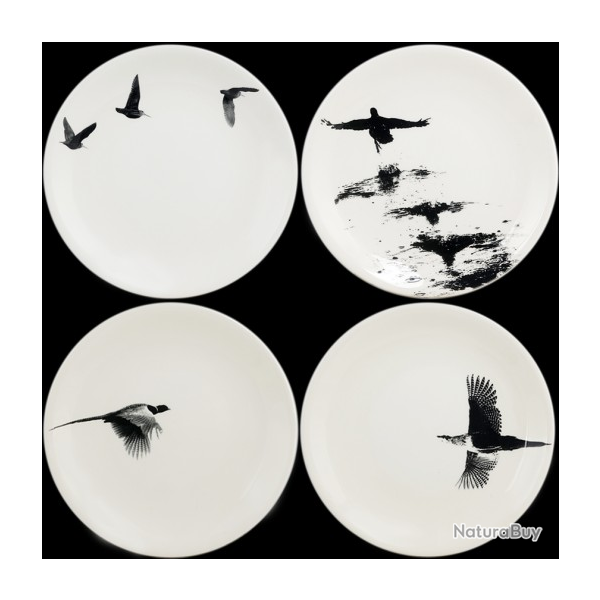 ASSIETTES � CANAP� FAIENCERIE DE GIEN "CHAMBORD" X4