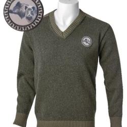 Pull col v Bartavel P61 sangliers kaki