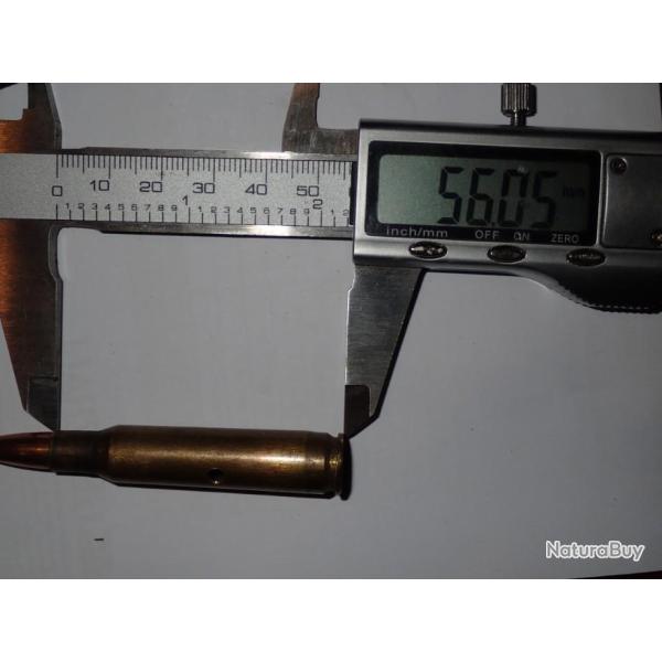 Cartouche neutralise - 280 raccourci - Remington - ogive semi blind