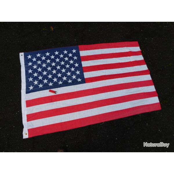 U.S.A. : DRAPEAU EN COTON 50 ETOILES - PARFAIT ETAT