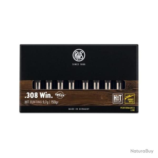 Balles RWS Short Rifle Hit - Cal. 308 Win Mag - 308 Win MAG / 150 / Par 1
