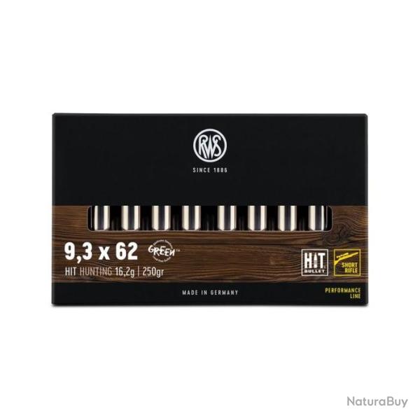Balles RWS Short Rifle Hit - Cal. 9.3x62 - 9.3x62 / 250 / Par 1
