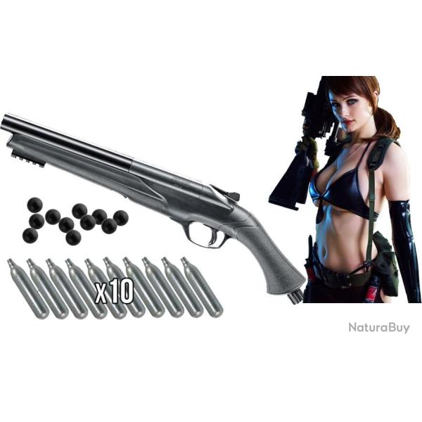 Pack FUSIL DEFENSE HDS T4E CALIBRE 0.68 CO2 BLACK UMAREX 16 JOULES  + Billes Caoutchouc/M�tal + Co�