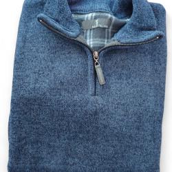 Pull homme camionneur doubl&eacute; polaire bleu confort et chaleur garantie
