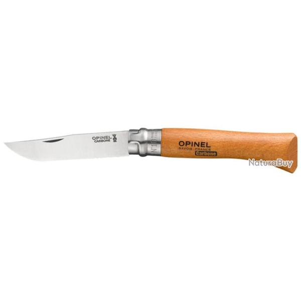 OPINEL TRADITION CARBONE N� 10 MANCHE H�TRE LAME 10CM EN BLISTER