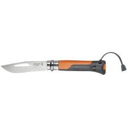 OPINEL OUTDOOR N&deg; 8 TERRE/ORANGE MANCHE POLYAMIDE LAME 8,5CM EN BLISTER