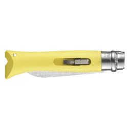 OPINEL BRICOLAGE N&deg; 9 JAUNE MANCHE POLYAMIDE LAME 8CM EN BLISTER