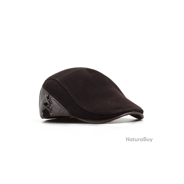 B�ret Chapeau Casquette Cuir V�ritable MARRON FONCE - LIVRAISON OFFERTE