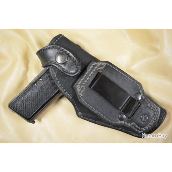 Holster en cuir inside pour 7.65mm droitier et gaucher