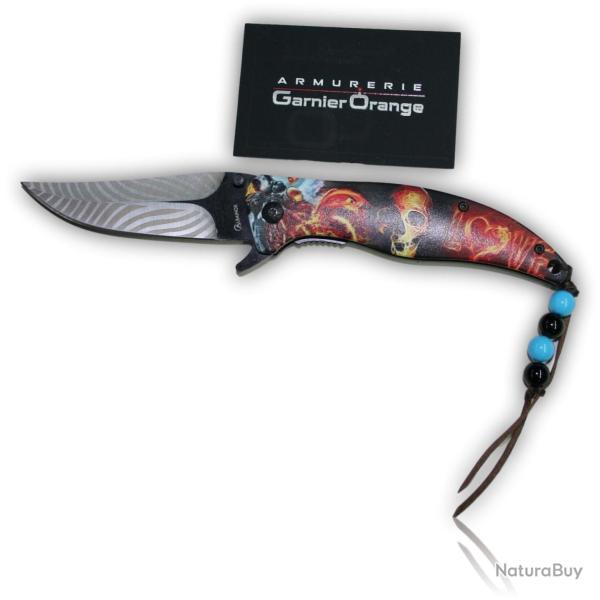 COUTEAU PLIANT TETE DE MORT LOVE 18455-A