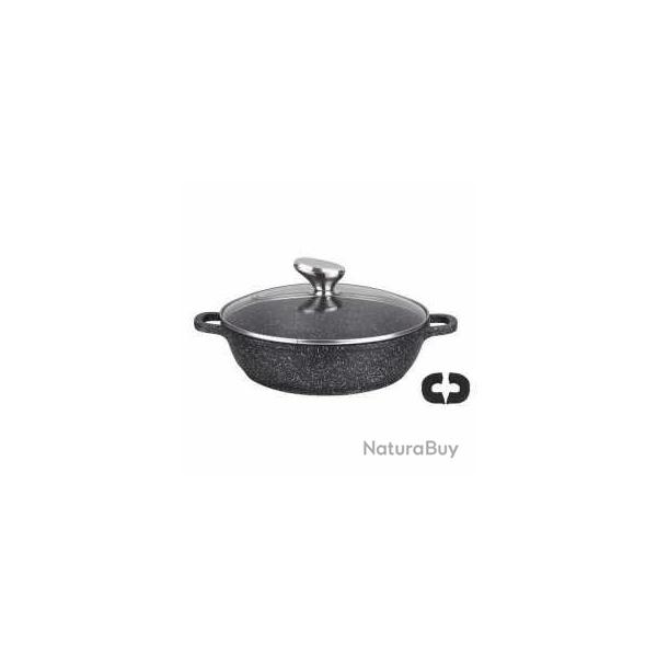 PRADEL EXCELLENCE THIERS MIJOTEUSE FAON PIERRE 28 CM TOUS FEUX +INDUCTION AVEC COUVERCLE EN VERRE