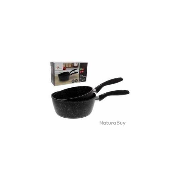 PRADEL EXCELLENCE THIERS SET 2 CASSEROLES  18 ET 20 CM FAON PIERRE MANCHE FIXE TOUS FEUX 1