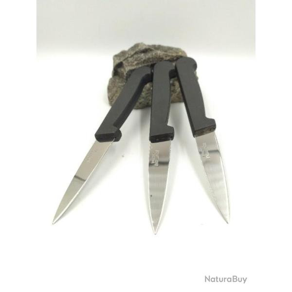 PRADEL EXCELLENCE THIERS LOT DE 3 COUTEAUX OFFICE LAME 7.5 cm MANCHE POLYPRO FABRICATION FRACAISE