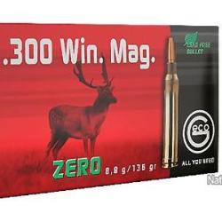 Cartouche Geco Zero cal.300 Win Magnum 136GR 8,8G boite de 20