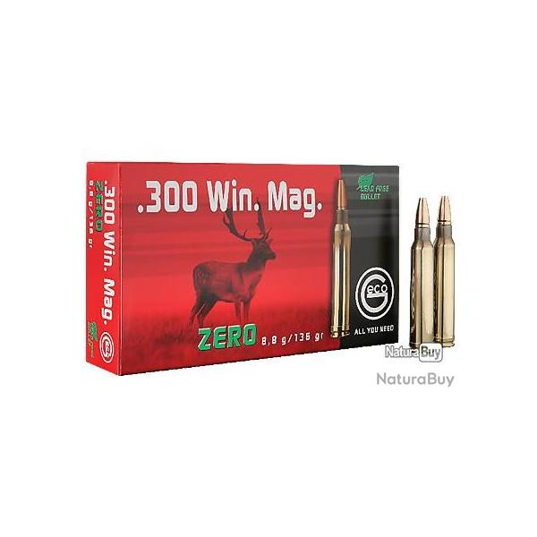 Cartouche Geco Zero cal.300 Win Magnum 136GR 8,8G boite de 20