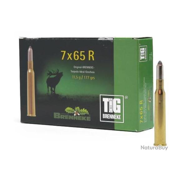 Cartouche Brenneke torpedo ideal tig cal.7X65 R 177GR 11,5 G boite de 20
