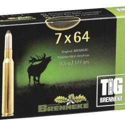 Cartouche Brenneke TIG cal. 7X64 177GR 11,5 G Boite de 20