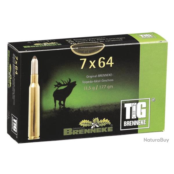 Cartouche Brenneke TIG cal. 7X64 177GR 11,5 G Boite de 20