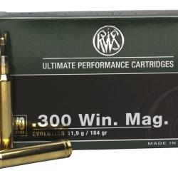 Cartouche RWS EVO cal.300 win mag 181gr 11,9g Boite de 20