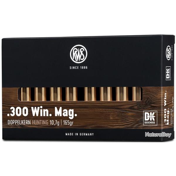 Cartouche RWS DK cal.300 Win Magnum 165GR 10,7 G boite de 20