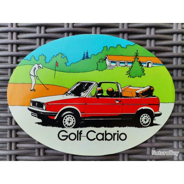 Volkswagen Golf Cabrio grand autocollant vintage 16,50 cm