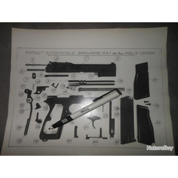 NOTICE TECHNIQUE MILITAIRE SUR LE PISTOLET GP 35 J. INGLIS.