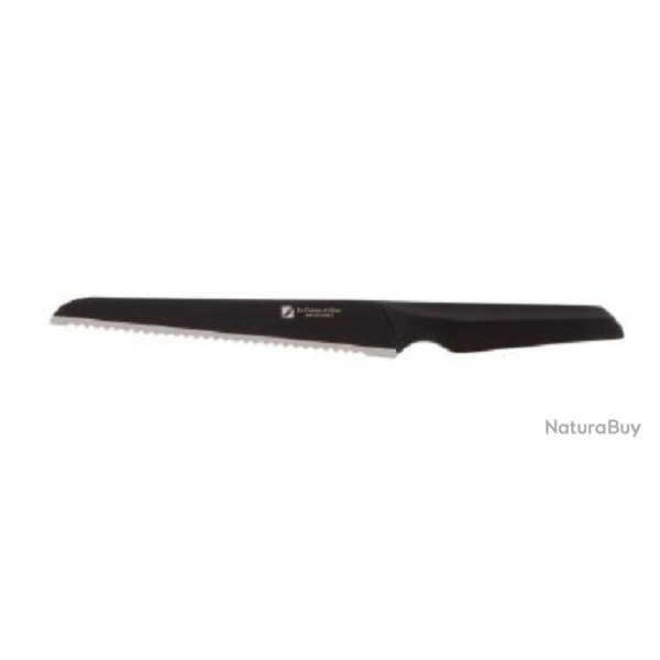 PRADEL LA CUISINE D'ALBERT DE THIERS GAMME ONYX COUTEAU A PAIN LAME 20 CM MANCHE ANTI-ADHERENTE